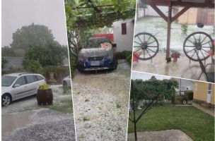 GRAD I OLUJNO NEVREME TUKLI PO VOJVODINI! Ledenice prekrile dvorišta, potopljeni usevi, cela Srbija pod meteo alarmima (VIDEO)